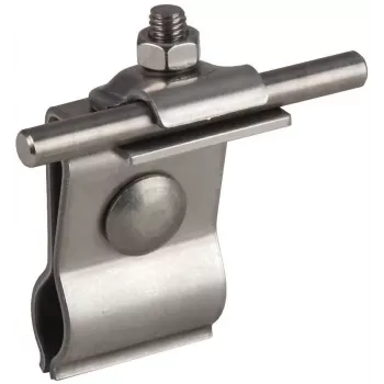 DEHN supporto per conduttore su tetto per tetti metallici, acciaio inox, filo tondo 8 mm, fissaggio a morsetto, 223010
