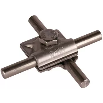 DEHN morsetto MV NIRO morsetto di collegamento multiuso per conduttore tondo Rd 10 / Rd 10, acciaio inox V2A, vite esagonale, 391059
