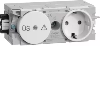 HAGER GS12009016 presa Schuko con protezione fine, montaggio profilo C, bianco traffico