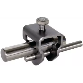 DEHN morsetto di collegamento TE NIRO per tondino Ø20 mm e filo tondo Ø10 mm, acciaio inox V2A (630129)
