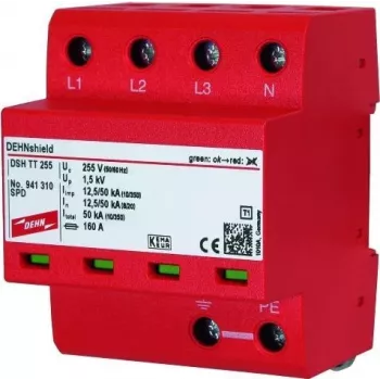 DEHN DSH TT 255 Tipo 2 dispositivo di protezione da sovratensione 1+1 poli 230/400V 40kA guida DIN 941310