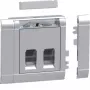 Hager GSETDM032LAN kit di installazione per connessione dati, 2x RJ45, Cat.6A, schermato, placca frontale in alluminio, tipo 03