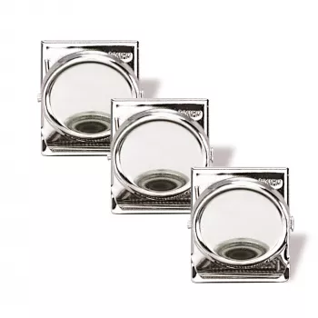 Magnetoplan clip magnetica 35 mm argento confezione da 3 tiene fino a 26 fogli A4 (16670)