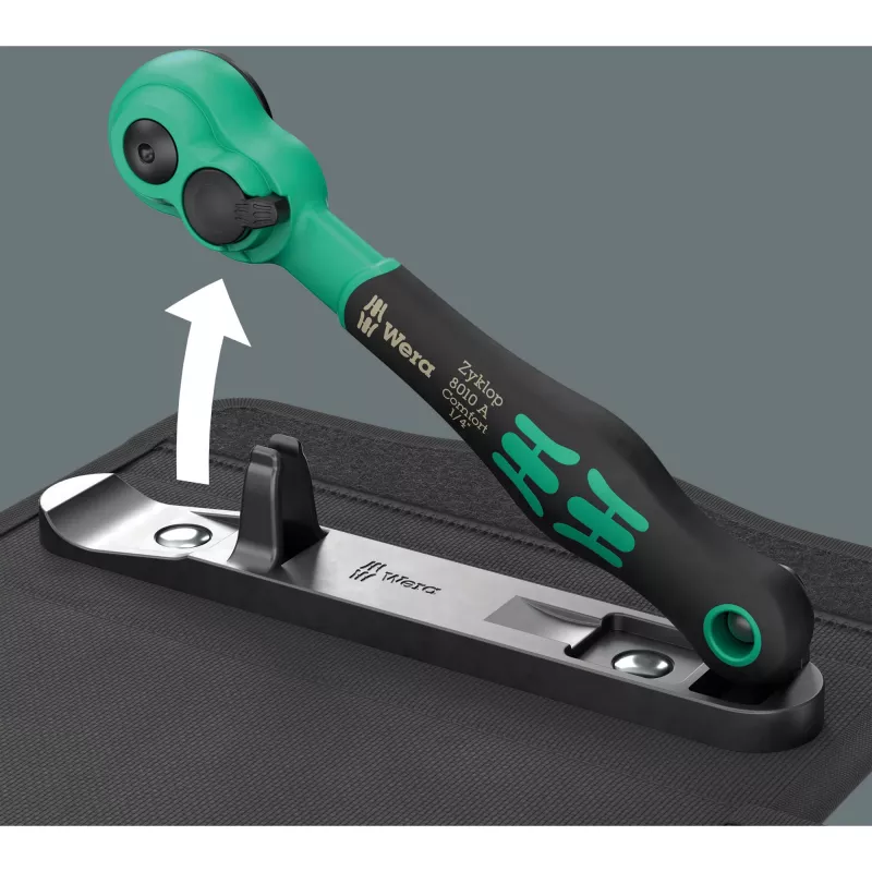 Wera 8100 SA 15 Zyklop cricchetto reversibile con attacco 1/4 inch e testa orientabile e impugnatura Kraftform 05005542001