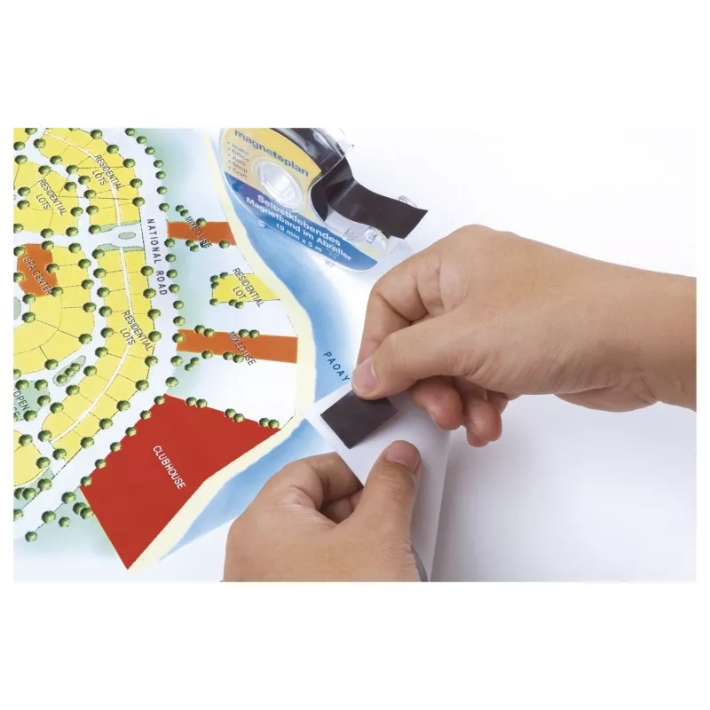 MAGNETOPLAN HOLTZ nastro magnetico adesivo in dispenser manuale, nero, 19 mm x 5 m (15510)