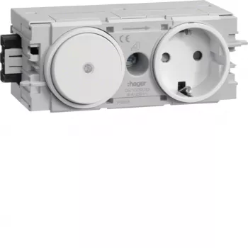 HAGER GS11009016 presa Schuko con deviatore, bianco traffico