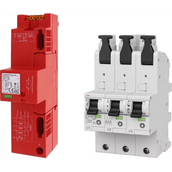 DEHN SET 3 DSH ZP B2 LSG 909657 Set combinato di scaricatore di corrente di fulmine e sovratensione Tipo 1+2, 3+1 poli, TT/TN-S, 230/400 V
