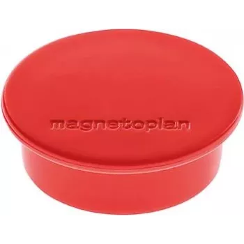 Magnetoplan Discofix magnete rotondo colore rosso con nucleo massiccio in ferrite, forza di tenuta 2,2 kg 1662006