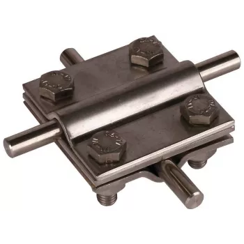 DEHN 319209 connettore a croce con piastra intermedia, acciaio inox V4A