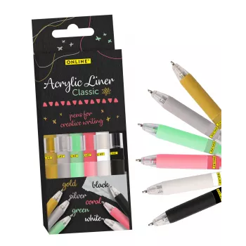ONLINE® Classic Set pennarelli acrilici 1,0 mm, 6 colori assortiti (18631/6)