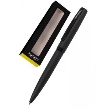 ONLINE SCHREIBGERÄTE Eleganza penna a sfera, corpo nero, inchiostro blu, meccanismo rotante, metallo, vernice lucida 34752