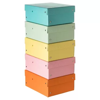 FALKEN PURE Scatola portadocumenti 1250 fogli pastello assortiti confezione da 5 18x25x10 cm 22001968000F
