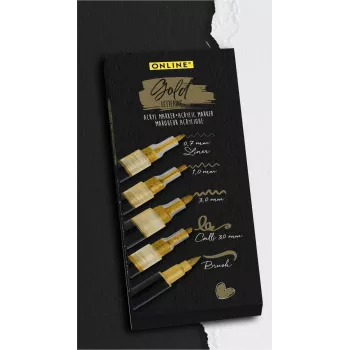 ONLINE SCHREIBGERÄTE Set pennarelli acrilici Gold Lettering oro 5 pezzi (18517)