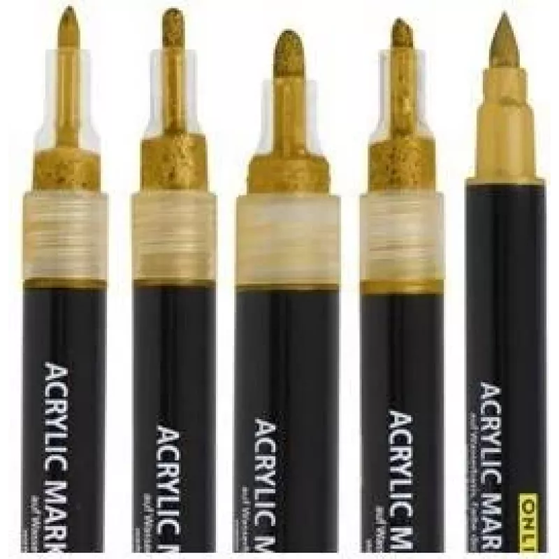 ONLINE SCHREIBGERÄTE Set pennarelli acrilici Gold Lettering oro 5 pezzi (18517)