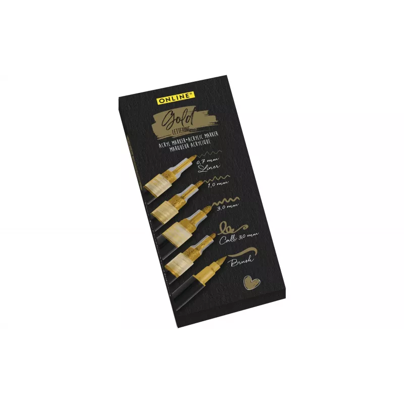 ONLINE SCHREIBGERÄTE Set pennarelli acrilici Gold Lettering oro 5 pezzi (18517)