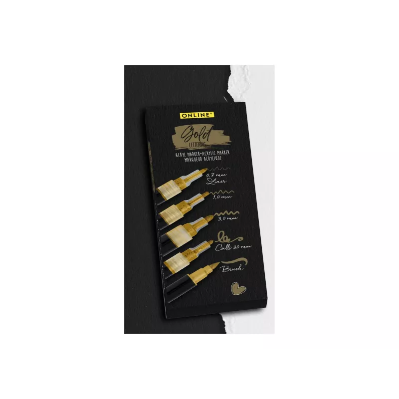 ONLINE SCHREIBGERÄTE Set pennarelli acrilici Gold Lettering oro 5 pezzi (18517)