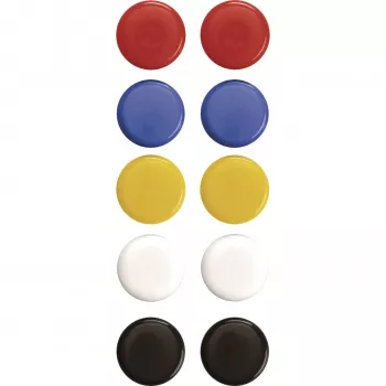 Magnetoplan calamite segnaletiche 20 mm, 10 pezzi, colori assortiti (rosso, blu, giallo, verde, bianco) 16662