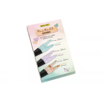 ONLINE set di pennarelli acrilici per etichettatura colori pastello, 6 colori pastello assortiti, punte 0,7 mm + 3,0 mm 18519
