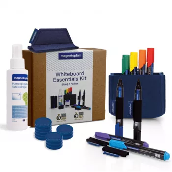 MAGNETOPLAN HOLTZ Whiteboard Essentials Kit blu - cancellino e supporto magnetico (1230914)