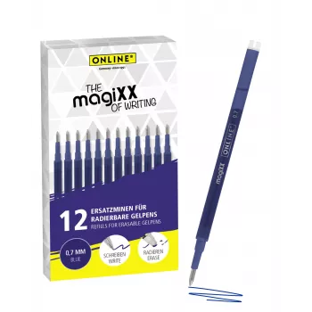 ONLINE magiXX ricariche per penna gel blu 0,7 mm medio confezione da 12 (40167)