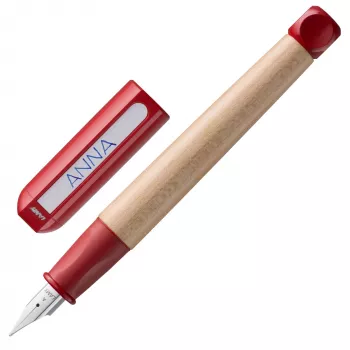 LAMY abc penna stilografica rossa in legno d'acero pennino per principianti A 1216725
