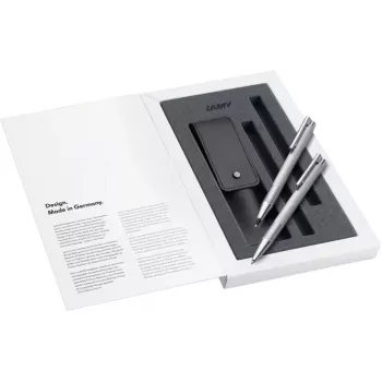 LAMY logo Brushed Black set di scrittura – penna a sfera e portamina in confezione regalo 1240662