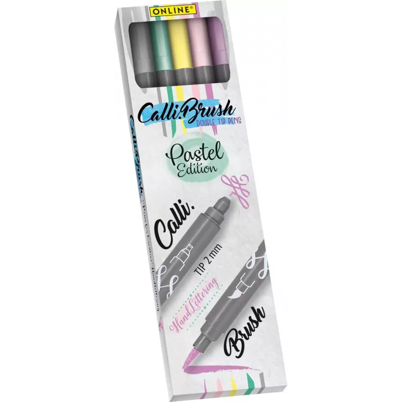 ONLINE USV 5 ONLINE® Calli.Brush Double Pastel pennarelli a punta pennello colori assortiti (19079)