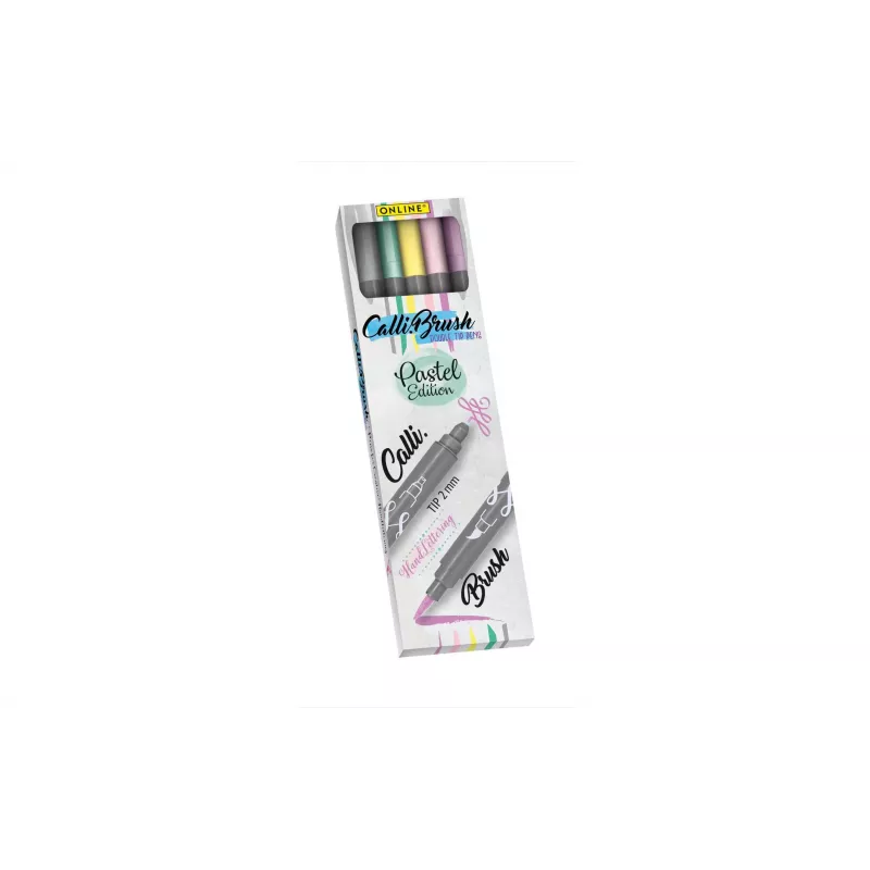 ONLINE USV 5 ONLINE® Calli.Brush Double Pastel pennarelli a punta pennello colori assortiti (19079)
