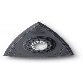 FEIN 63806141220 pad abrasivo triangolare per multiutensili oscillanti, 80 mm, velcro, non forato, nero
