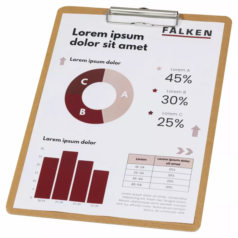 FALKEN PURE Nature Portablocco con molla A4, cartone, marrone 15072600000F