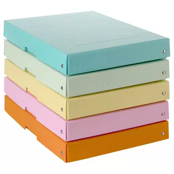 FALKEN PURE scatola portadocumenti 500 fogli pastello assortiti 24 x 32 x 4 cm, 5 pezzi 22001952000F
