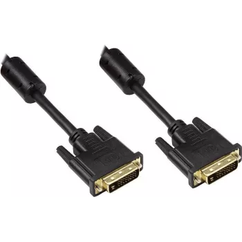 Good Connections cavo DVI-D Dual Link 24+1 maschio a maschio, contatti dorati, nucleo in ferrite, nero, 1,8m (4310-DG2)