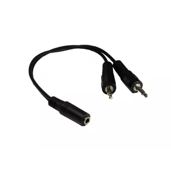 GoodConnections AD-35B2S adattatore audio a Y 3,5 mm stereo femmina su 2x RCA mono maschio, 20 cm, nichelato, nero