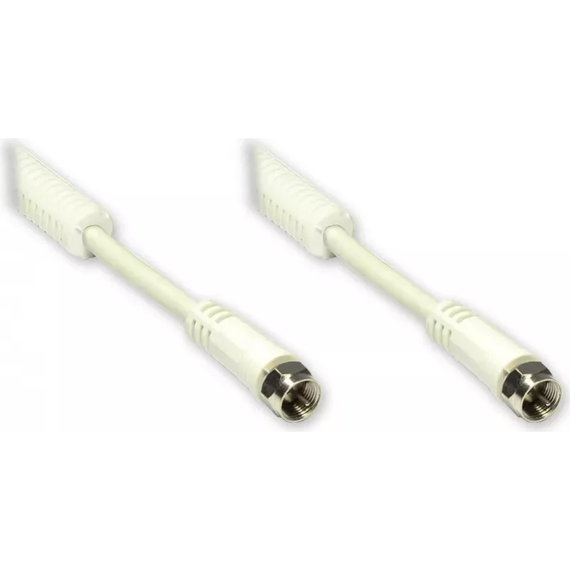 GoodConnections cavo coassiale F-Type a F-Type con nucleo in ferrite, schermatura 100%, 2,5 m, bianco (S-FP25W)