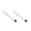 GoodConnections cavo coassiale F-Type a F-Type con nucleo in ferrite, schermatura 100%, 2,5 m, bianco (S-FP25W)