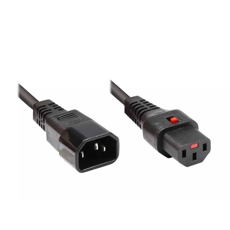 Good Connections Alcasa 1600-IEC10 cavo di alimentazione C14 a C13, maschio/femmina, dritto, 1 m, nero