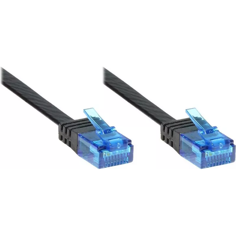 GoodConnections cavo patch piatto Cat. 6a U/UTP, 500 MHz, nero, 1 m 8060-HF015S
