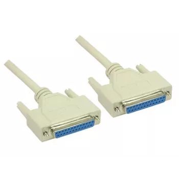 GoodConnections cavo null modem, DB25 femmina a DB25 femmina, 3m, nichelato, doppio schermato, nero 4030-3