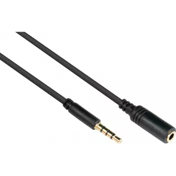 GoodConnections cavo prolunga audio TRRS 3,5 mm, connettore maschio su connettore femmina, 5 m, nero AS-35V4B5