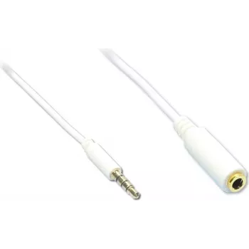 GoodConnections cavo prolunga audio TRRS 3,5 mm a 4 poli, connettore maschio su connettore femmina, bianco, 5 m AS-35V4W5