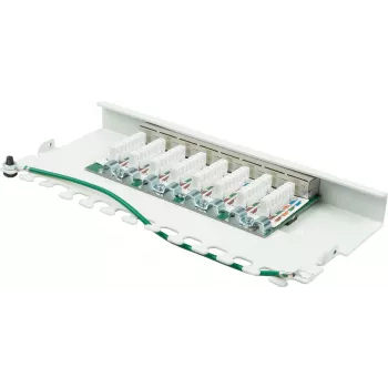 GoodConnections GC-N0113 Patch panel desktop Cat.6 STP 8 porte, 0,5U, senza attrezzi, bianco puro RAL9010
