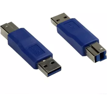 GoodConnections Alcasa USB-AD34 Cavo adattatore USB-A su USB-B, 0,15 m, blu, USB 2.0, 480 Mbps, doppia schermatura