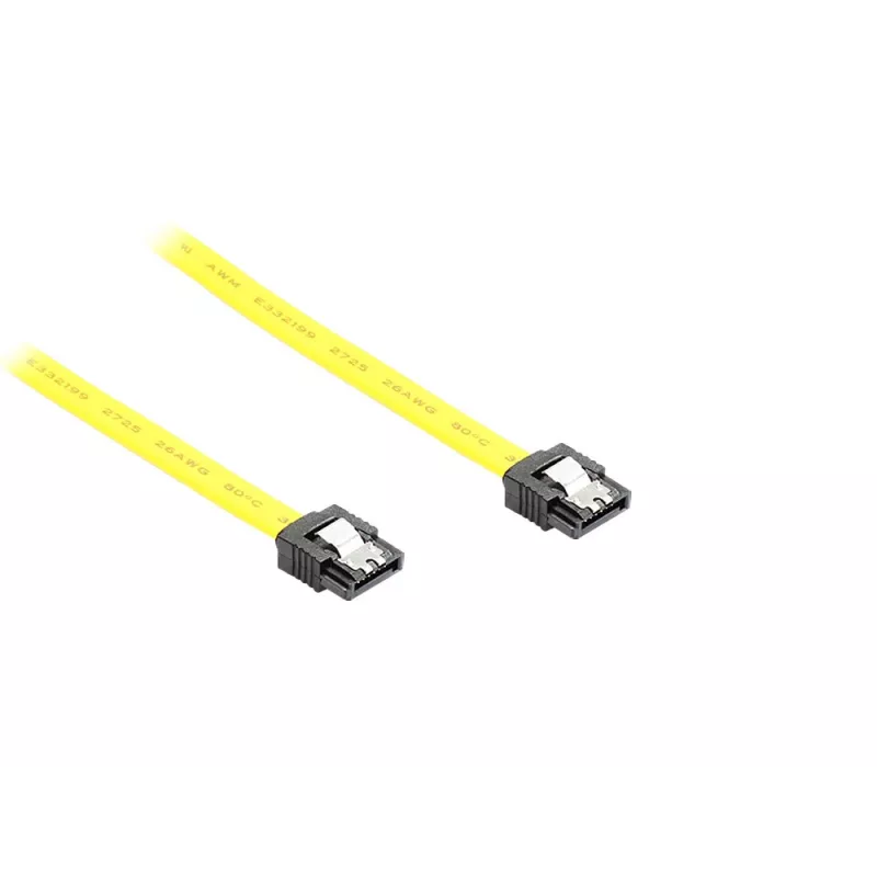 GoodConnections Cavo SATA 6 Gb/s con clip metallica, 0,70 m, giallo 5047-A07Y