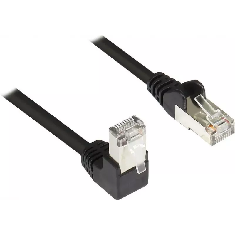 GoodConnections Cavo patch Cat. 5e F/UTP, 2 m, nero, RJ45 90° su dritto 805S-020EWI