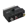 GoodConnections Alcasa 5525-3CU adattatore SCART su 3x RCA + S-Video con selettore di direzione, nero