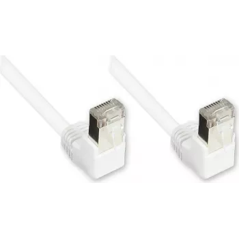 Good Connections Cavo patch Cat. 5e F/UTP, bianco, 3 m, connettori maschio RJ45 angolati 90° verso il basso 805W-030WI