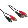 GoodConnections cavo prolunga audio RCA 5 m, 2x connettore maschio RCA su 2x connettore femmina RCA, stereo, nero AS-5CV2