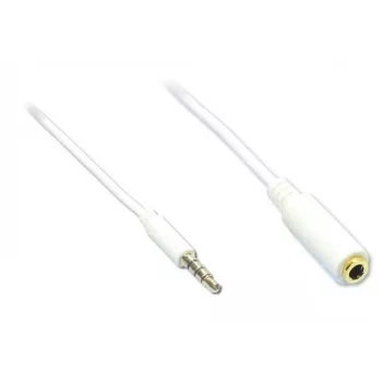 GoodConnections AS-35V4W2 cavo prolunga audio 3,5 mm a 4 poli, connettore maschio su connettore femmina, bianco, 2 m