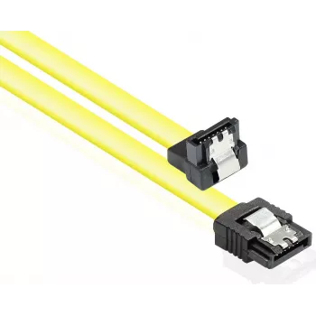 GoodConnections cavo SATA 6 Gb/s con clip metallica, angolare, 0,50 m, giallo 5047-AW05Y