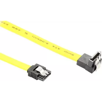 GoodConnections cavo SATA 6 Gb/s con clip metallica, angolare, 0,50 m, giallo 5047-AW05Y